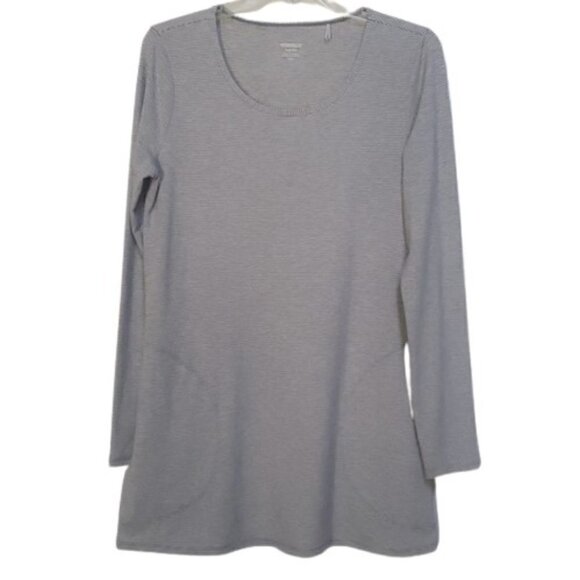 Toad & CO Swifty Striped Long Sleeve Gray Tunic Sz Small - Picture 2 of 7